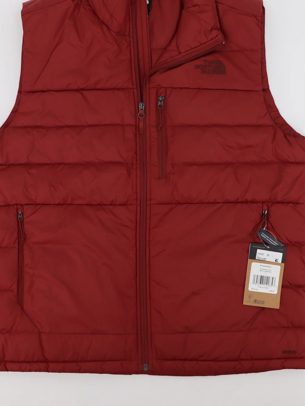 The North Face Men’s Aconcagua 2 Large Down Vest Brick House Red New Authentic